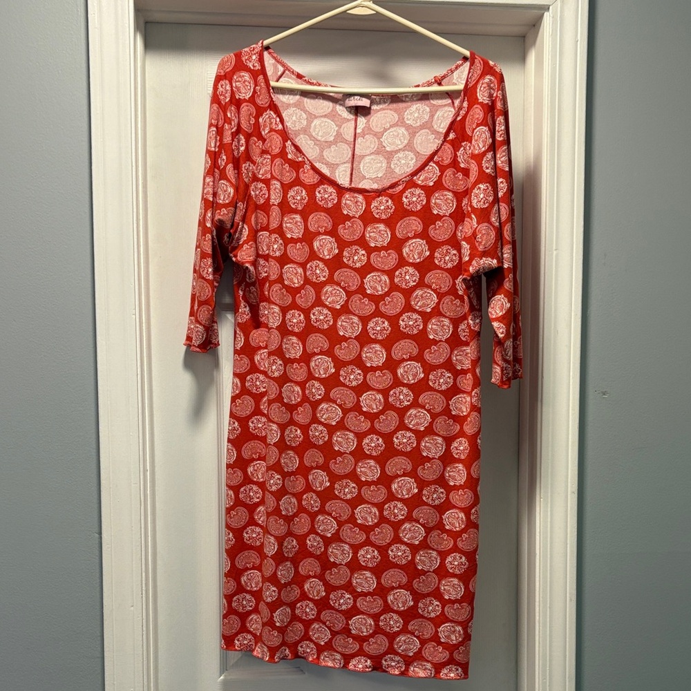 Red Patterned Women's Dress